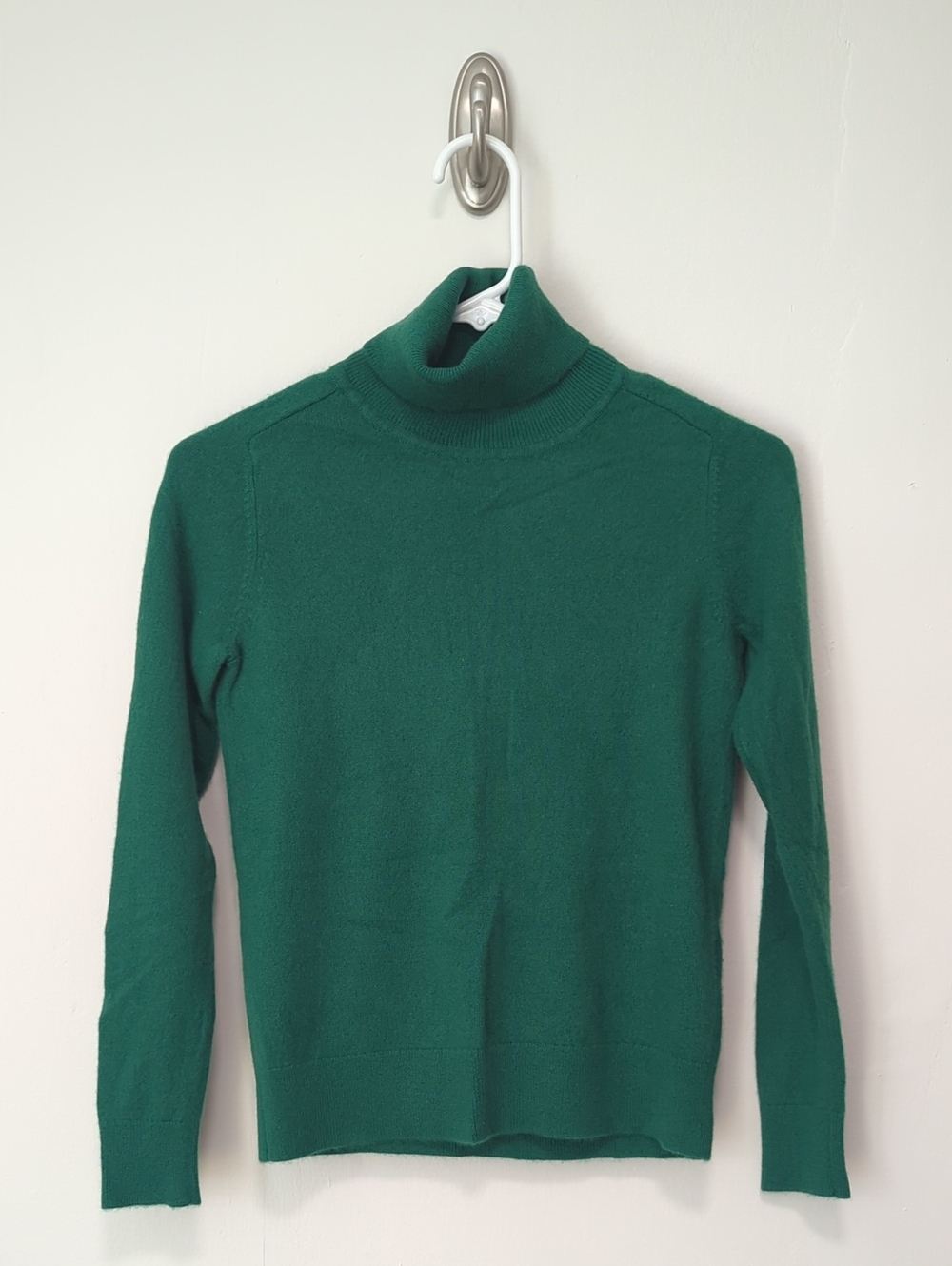 Quince Green Cashmere Turtleneck Sweater